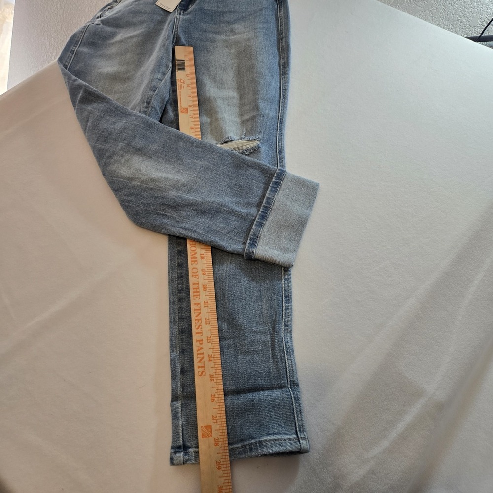 Judy Blue Boyfriend Fit Jeans Womens 7/28 Mid Rise Distressed Light Wash Flag... - Picture 6 of 16